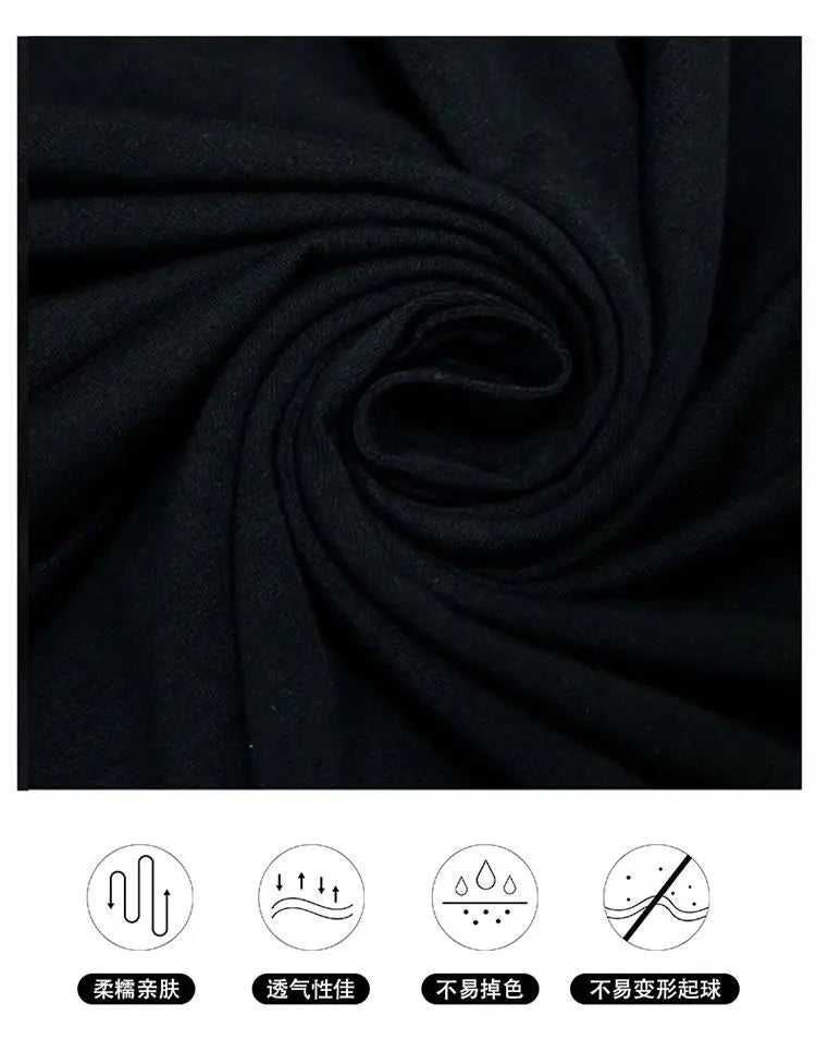 Black Nightgowns Women Autumn Sleepwear Loose Long Sleeve Ankle Length Simple Chic Female Home Cozy Ins Popular Preppy Students