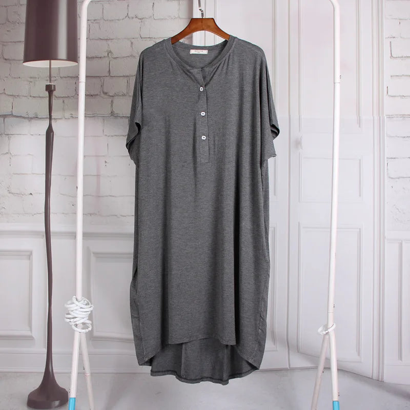 Women Nightgowns Summer Sleepwear Casual Night Dresses Plus size Short Sleeve dresses women Loose Nightdress Home Clothes